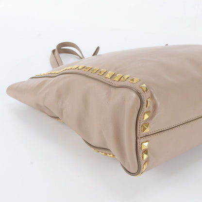 Miu Miu Studs Leather Tote Bag Shoulder Hand — view 6