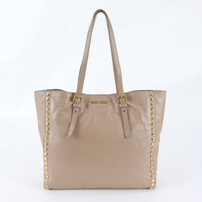 Miu Miu Studs Leather Tote Bag Shoulder Hand