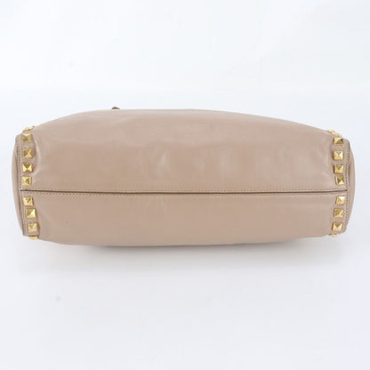 Miu Miu Studs Leather Tote Bag Shoulder Hand — view 5