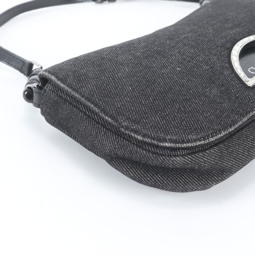 Dior Malice Pearl Denim Leather Shoulder Bag — view 6