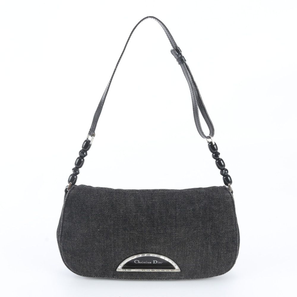 Dior Malice Pearl Denim Leather Shoulder Bag