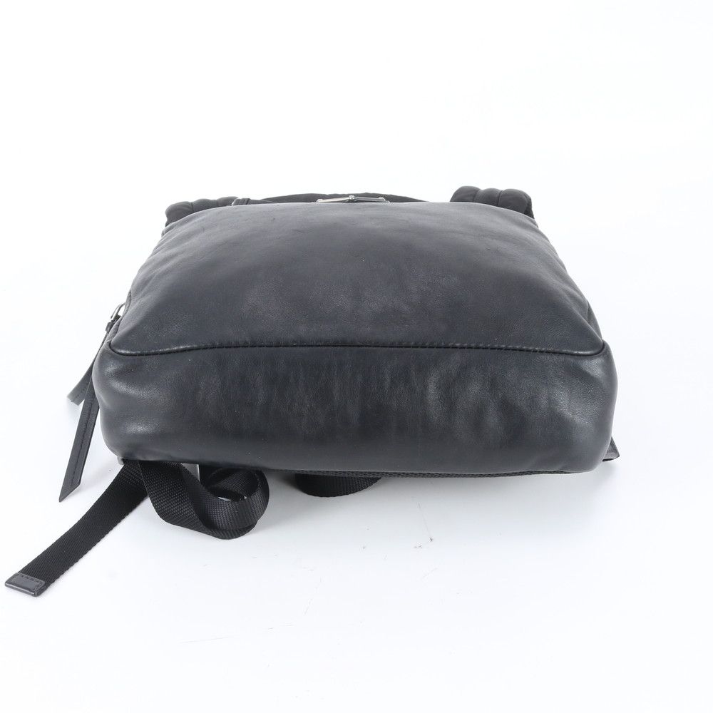 Prada White Tag Triangle Logo Leather Backpack Business — view 4