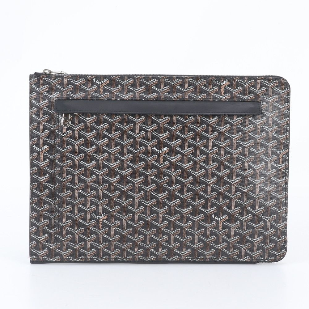 Goyard Sorbonne Herringbone Leather Clutch Pouch Business