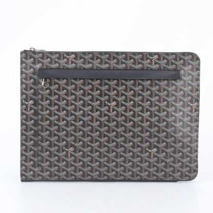 Goyard Sorbonne Herringbone Leather Clutch Pouch Business