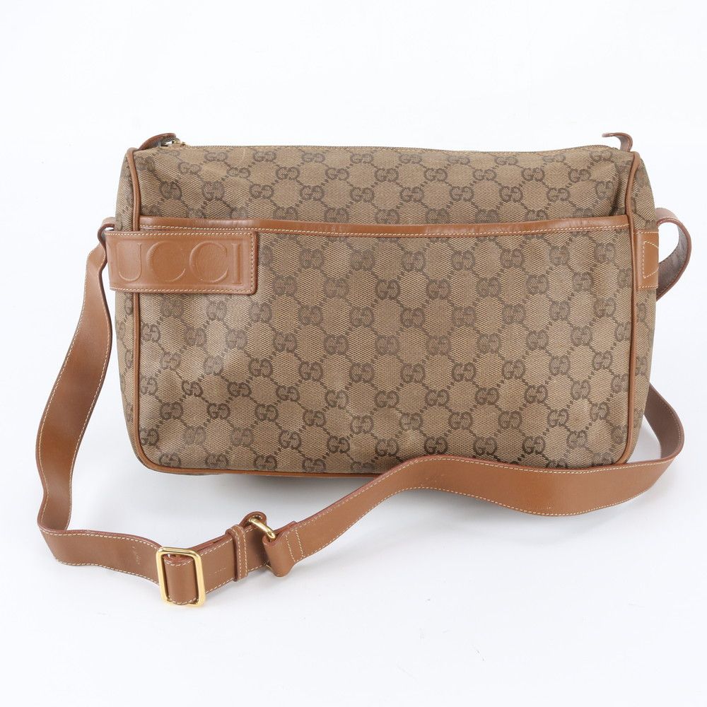 Gucci GG Supreme Leather Shoulder Bag Messenger Business Brown