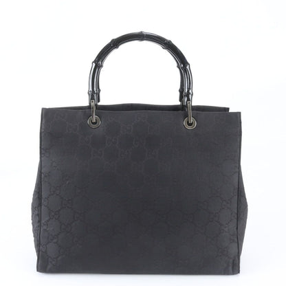 Gucci Bamboo GG Nylon Handbag Tote Black