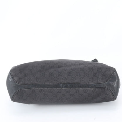 Gucci GG Canvas Horsebit Leather Tote Bag Shoulder Hand Black — view 5