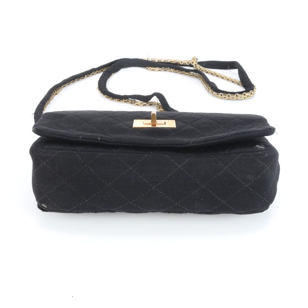 Chanel 2.55 Chain 2-Way Shoulder Bag Crossbody Leather Black — view 6