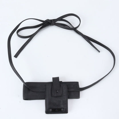 Gucci Leather 2-Way Shoulder Bag Waist Pouch Black