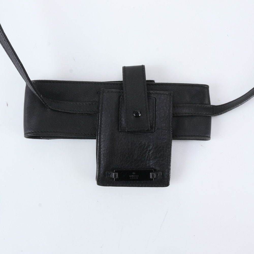 Gucci Leather 2-Way Shoulder Bag Waist Pouch Black — view 2