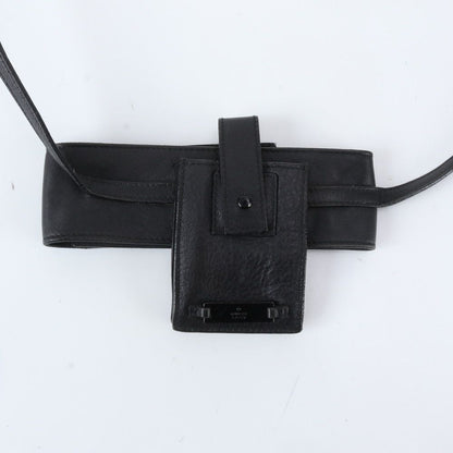 Gucci Leather 2-Way Shoulder Bag Waist Pouch Black — view 2