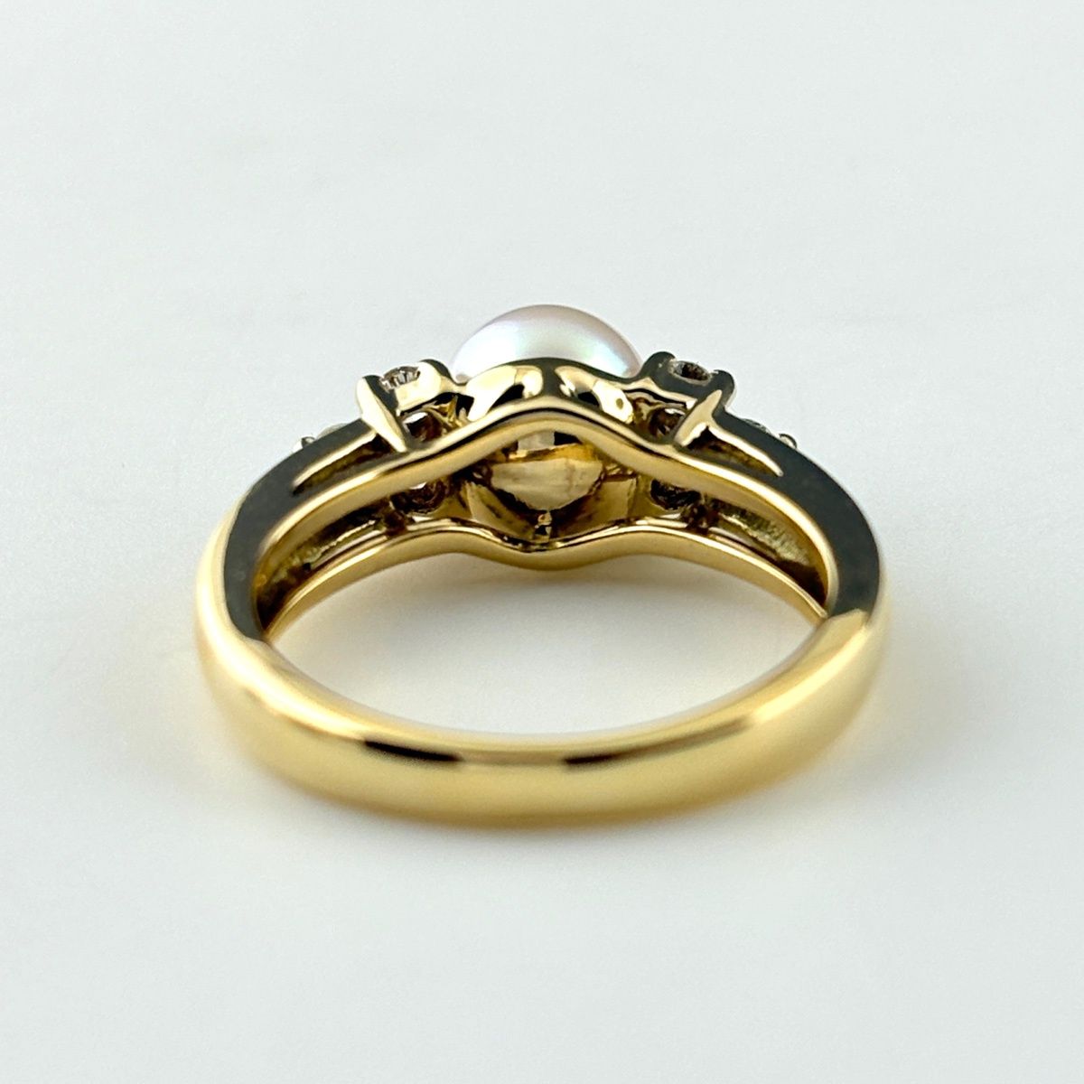 Tiffany & Co Pearl Yellow Gold Ring Pave Diamond — view 5