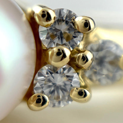 Tiffany & Co Pearl Yellow Gold Ring Pave Diamond — view 2