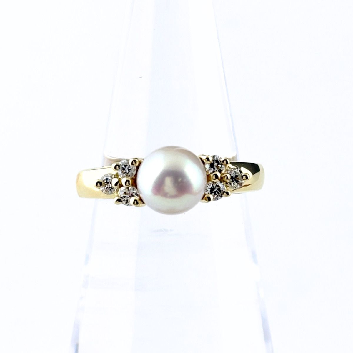 Tiffany & Co Pearl Yellow Gold Ring Pave Diamond