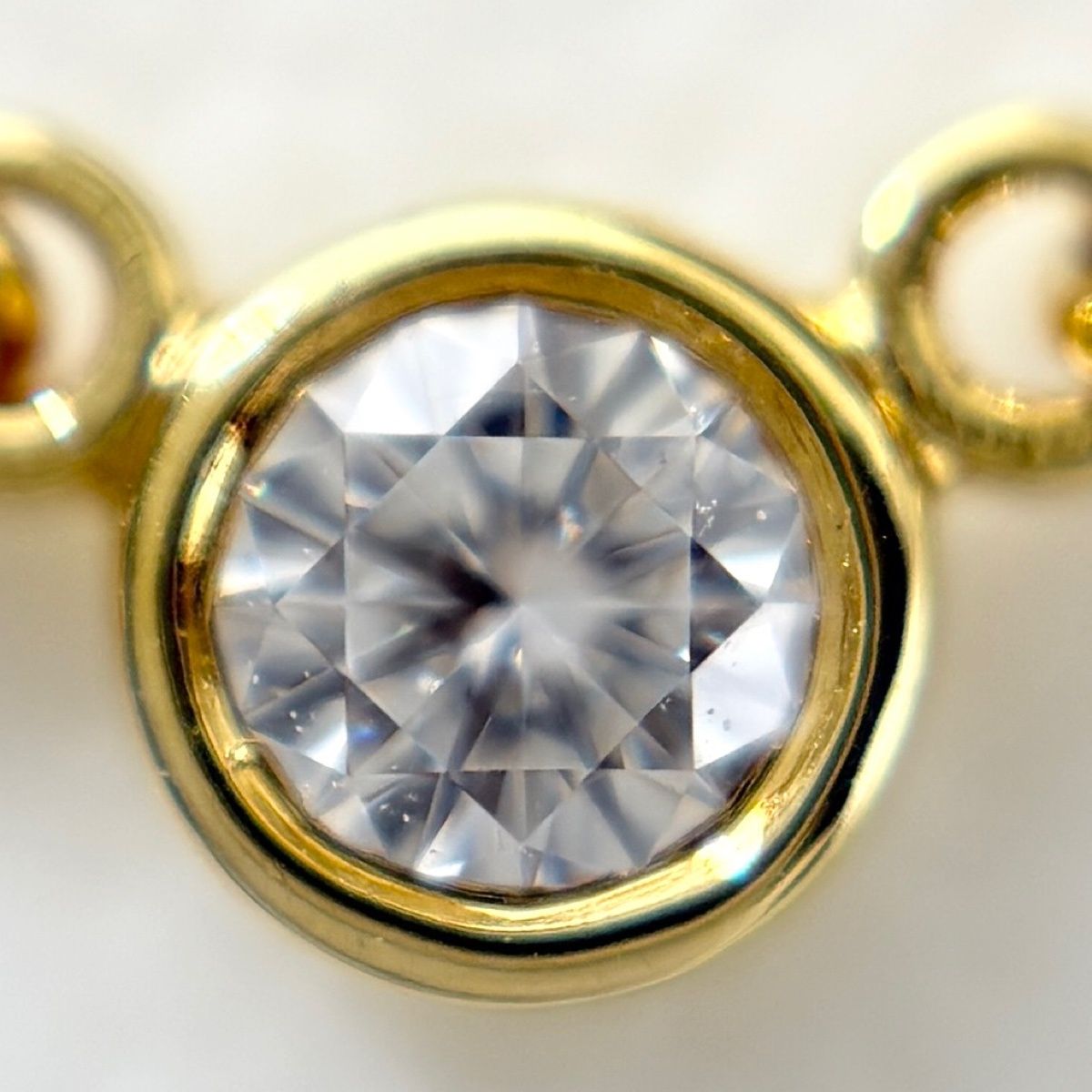 Tiffany & Co by the Yard Yellow Gold Pendant Pave Diamond Elsa Peretti Necklace — view 2