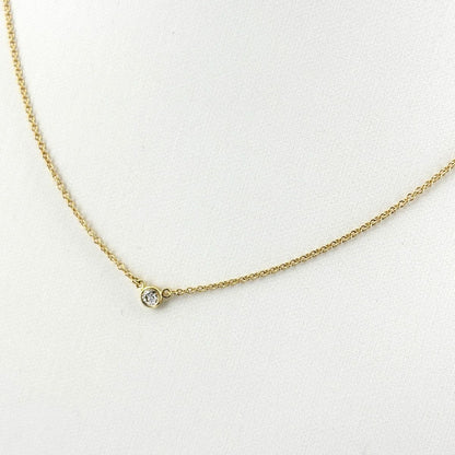 Tiffany & Co by the Yard Yellow Gold Pendant Pave Diamond Elsa Peretti Necklace