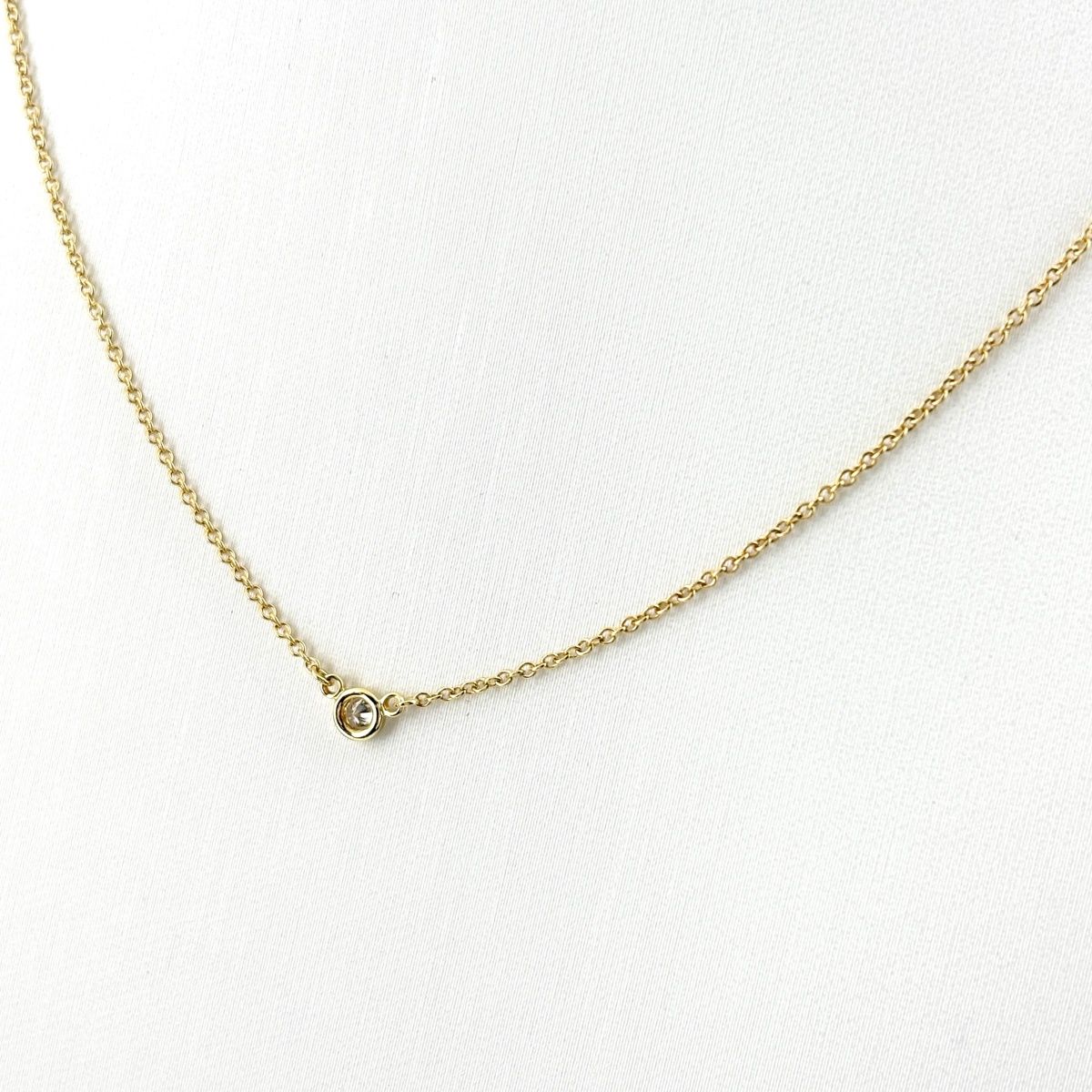 Tiffany & Co by the Yard Yellow Gold Pendant Pave Diamond Elsa Peretti Necklace — view 3