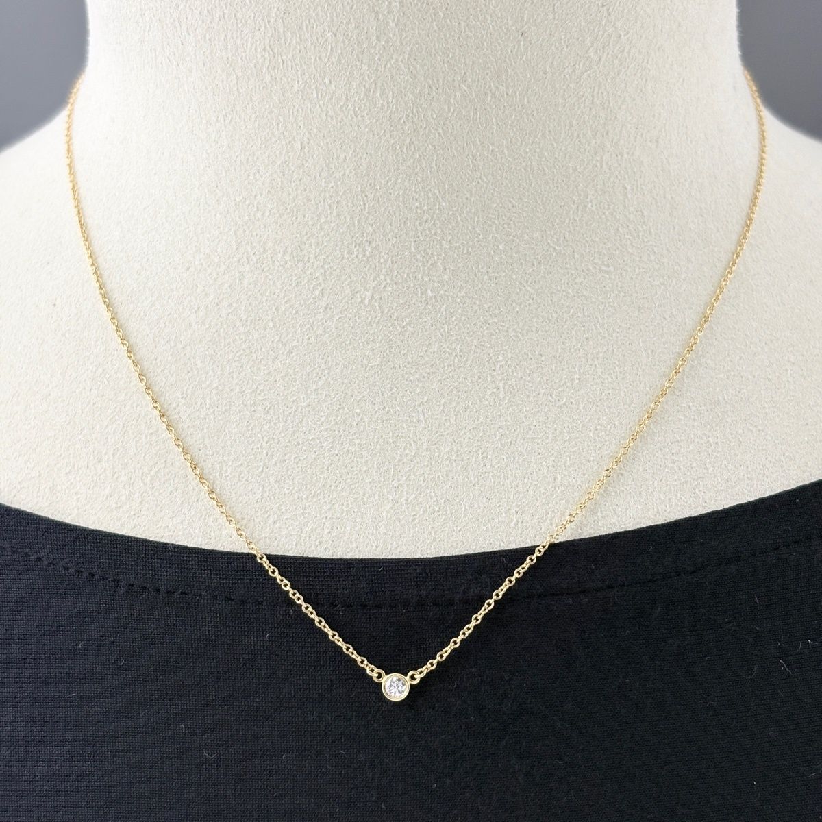Tiffany & Co by the Yard Yellow Gold Pendant Pave Diamond Elsa Peretti Necklace — view 4