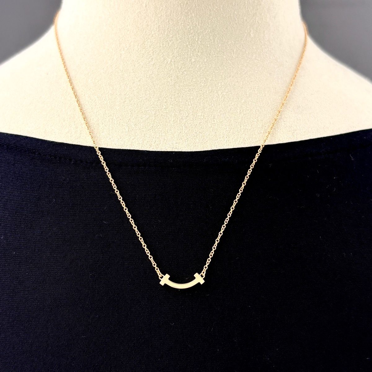 Tiffany & Co T Smile Mini Pink Gold Pendant — view 2