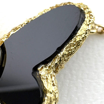 Van Cleef & Arpels Onyx Papillon Yellow Gold Pendant Pave Diamond Butterfly — view 6