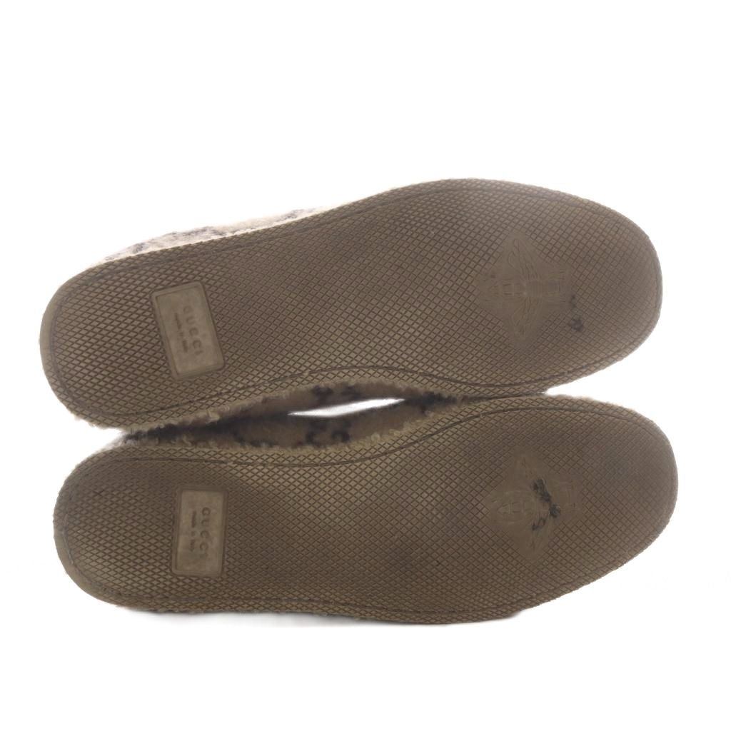 Gucci Loafers Slip-on GG Wool Horsebit Beige — view 4