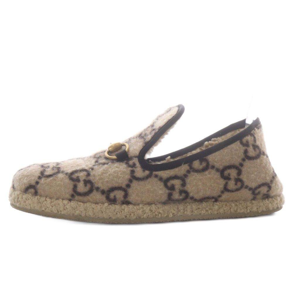 Gucci Loafers Slip-on GG Wool Horsebit Beige — view 2