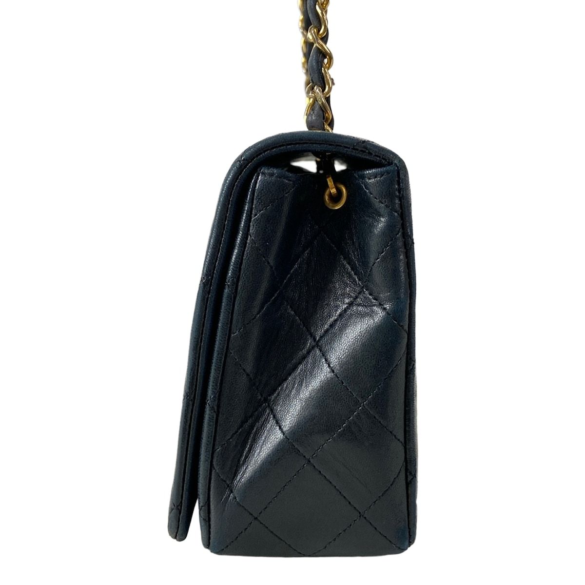 Chanel Shoulder Bag Single Flap Quilted Black Gold Chain Full Turnlock — view 4