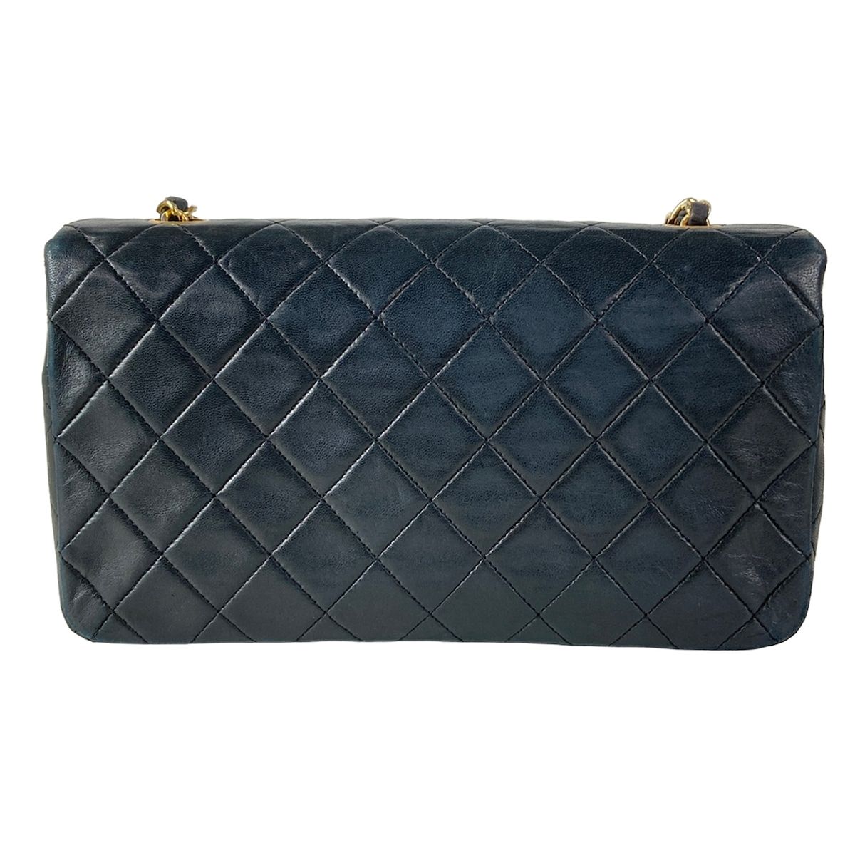 Chanel Shoulder Bag Single Flap Quilted Black Gold Chain Full Turnlock — view 3