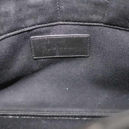 Saint Laurent Paris Clutch Leather Logo Black — view 6