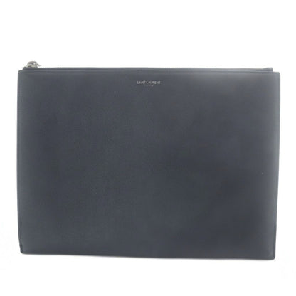 Saint Laurent Paris Clutch Leather Logo Black