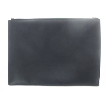 Saint Laurent Paris Clutch Leather Logo Black — view 2