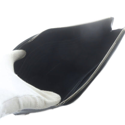 Saint Laurent Paris Clutch Leather Logo Black — view 5