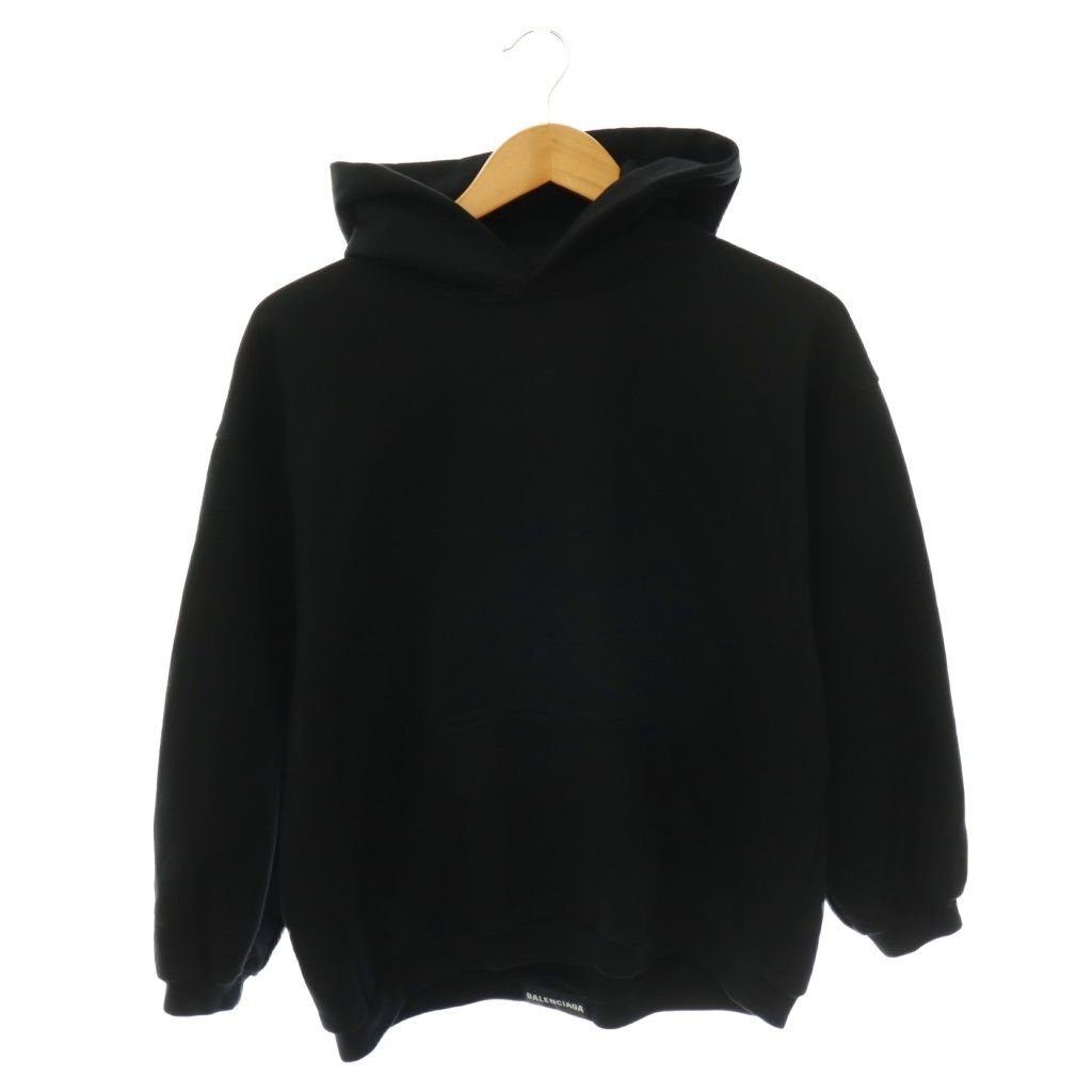 Balenciaga Logo Tag Design Hoodie Long Sleeve Black S
