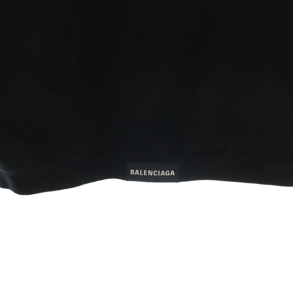 Balenciaga Logo Tag Design Hoodie Long Sleeve Black S — view 5