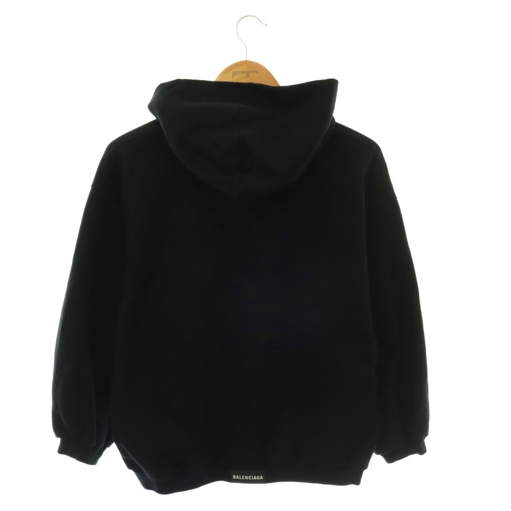 Balenciaga Logo Tag Design Hoodie Long Sleeve Black S — view 2