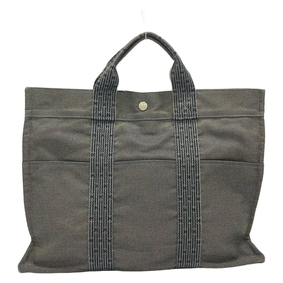 Hermes Tote Bag Her Line MM Dark Gray Black Previous Model — view 3