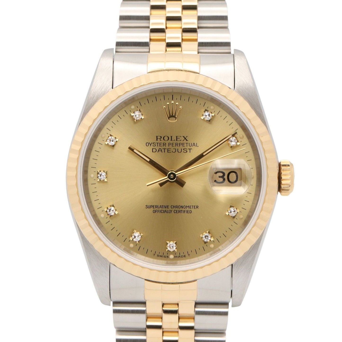 Rolex Watch Datejust Diamond 18k Stainless Steel