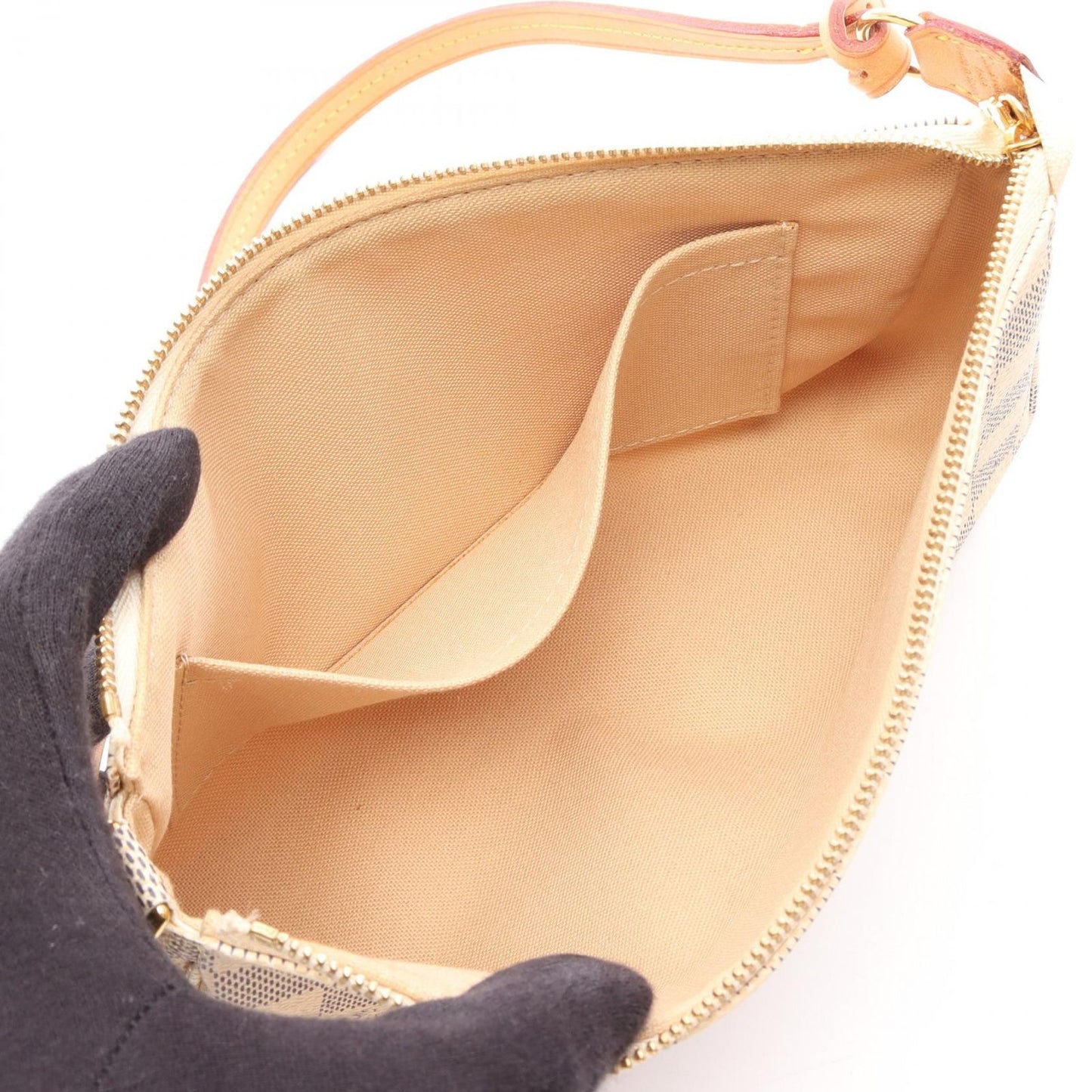 Louis Vuitton Handbag Pochette Accessoires Damier Azur Leather — view 3