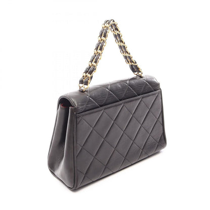 Chanel Handbag Quilted Black Lambskin Chain Top Handle Bag — view 2