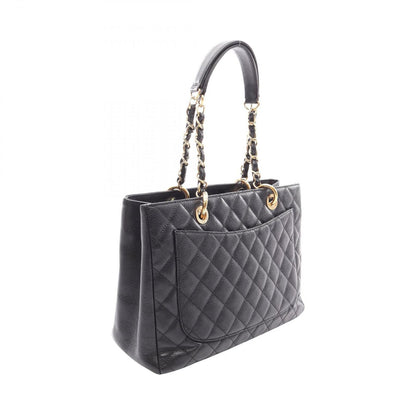 Chanel Tote Bag Quilted Grand Shopping GST Black Caviar Leather Chain — view 2