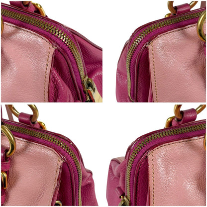 Miu Miu Madras Leather Top Handle Bag Pink — view 4