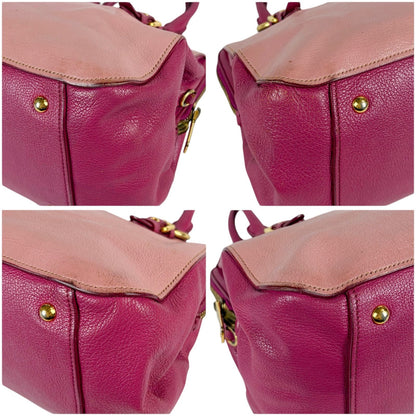 Miu Miu Madras Leather Top Handle Bag Pink — view 5