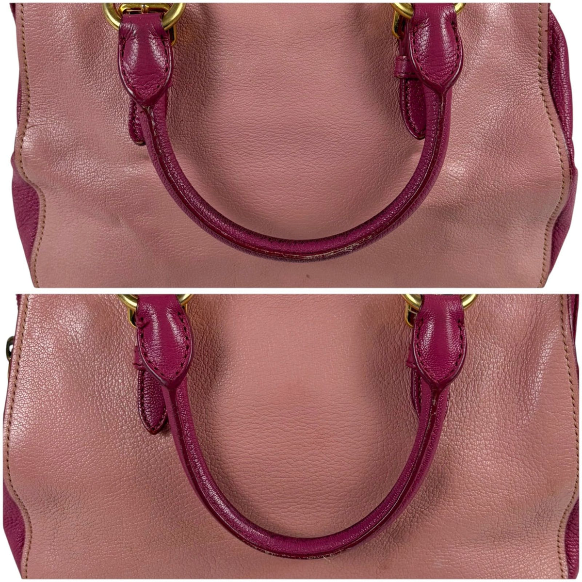 Miu Miu Madras Leather Top Handle Bag Pink — view 7