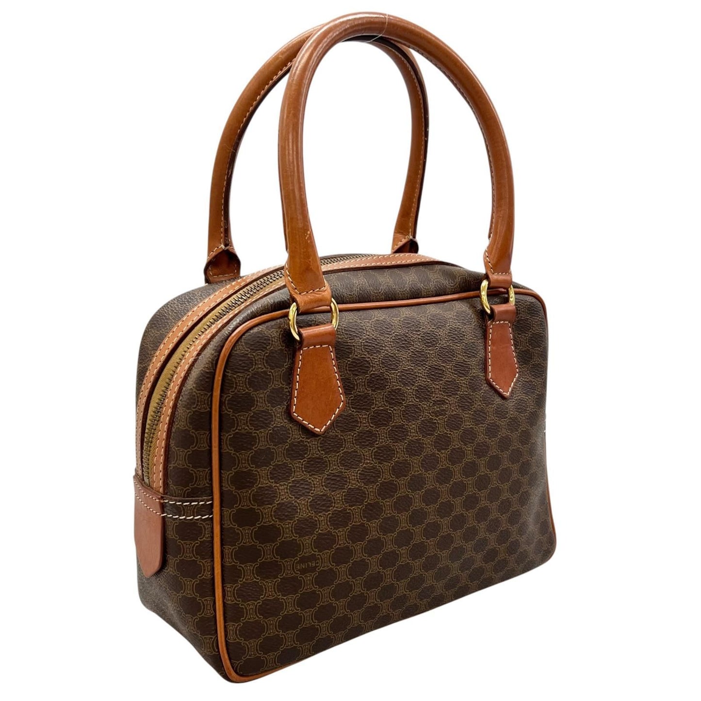 Celine Macadam Handbag Leather Brown — view 3