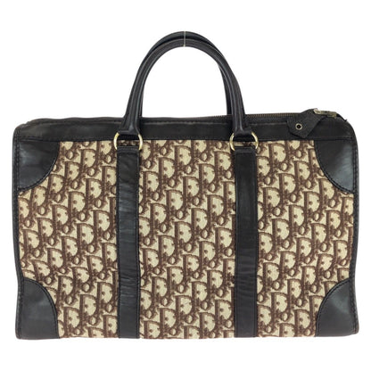 Dior Vintage Trotter Brown Canvas Leather Boston Bag Business — view 2
