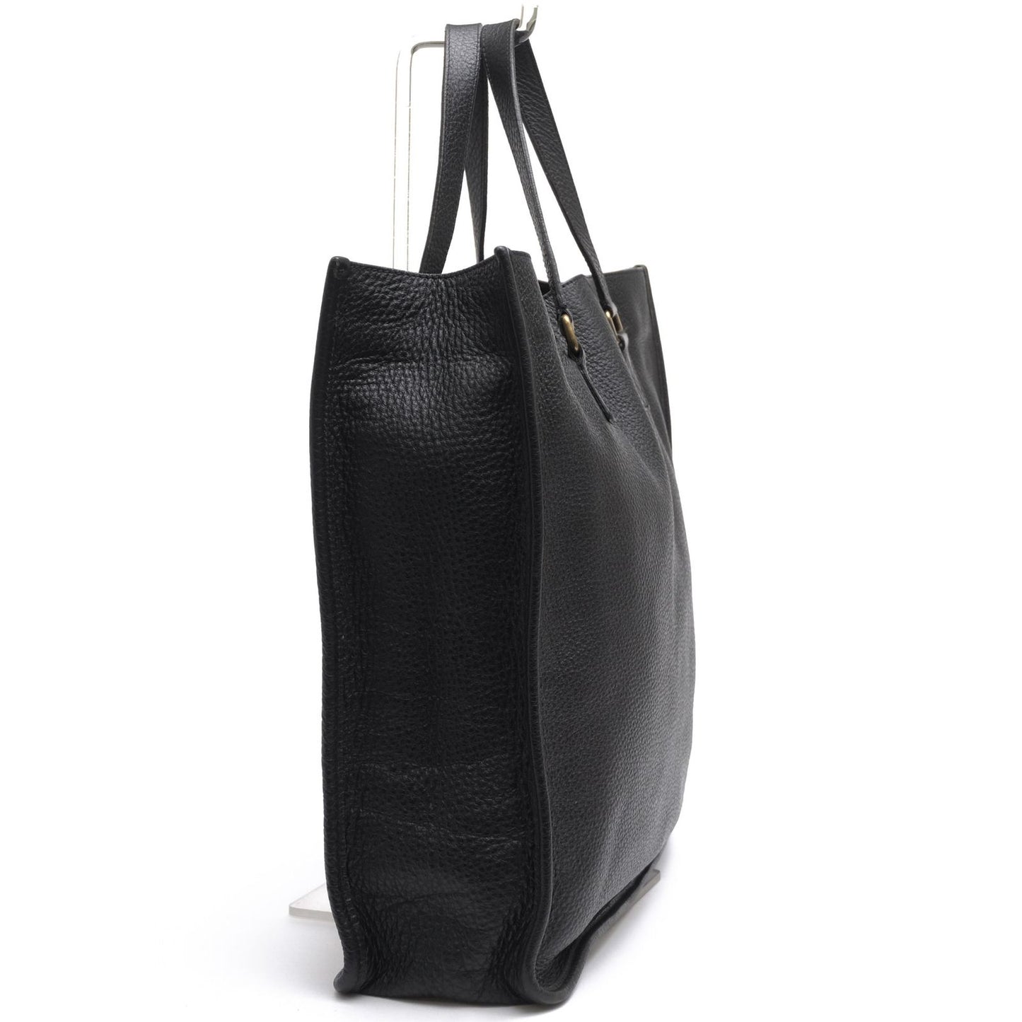 Prada Tote Bag Leather Black Shrink — view 3