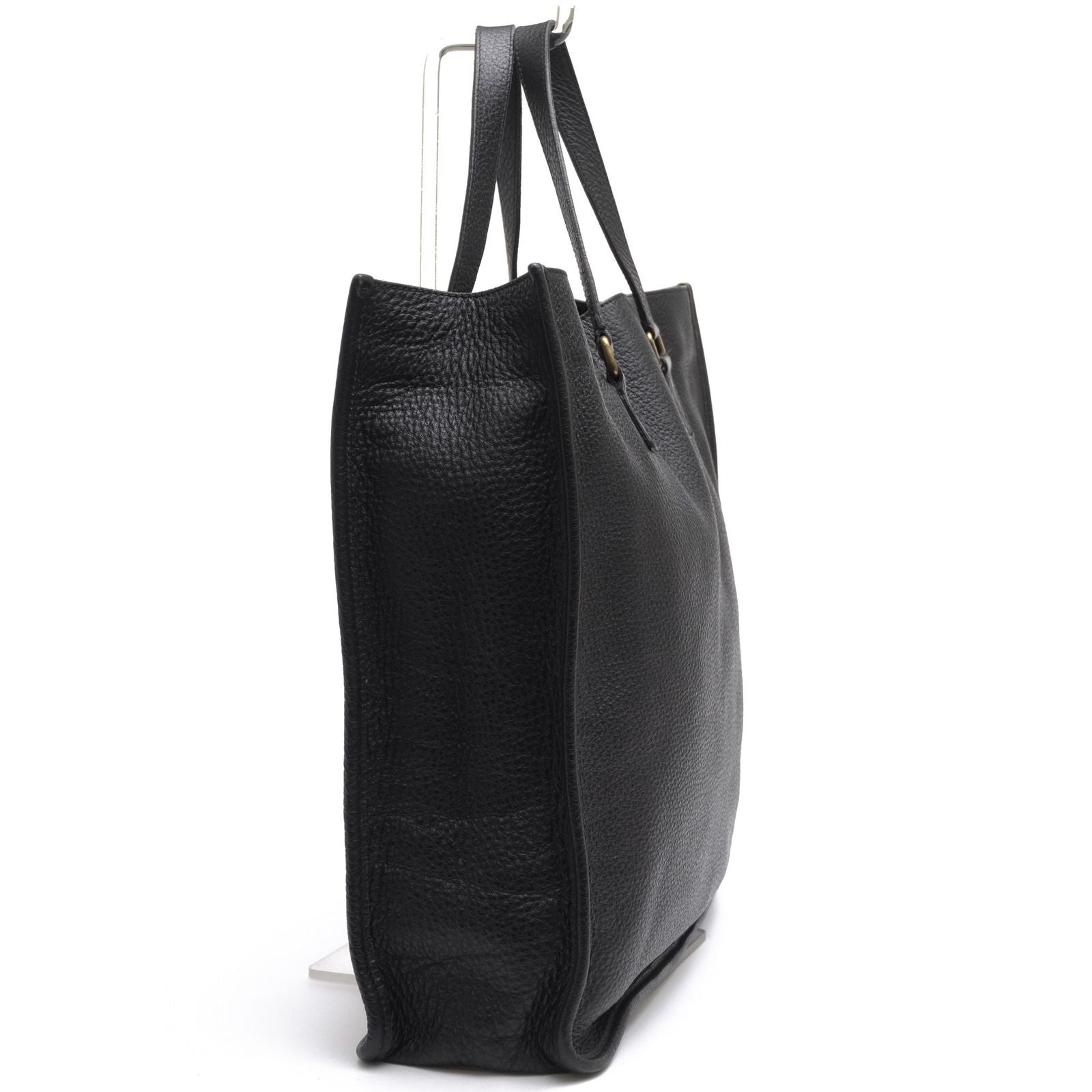 Prada Tote Bag Leather Black Shrink — view 3