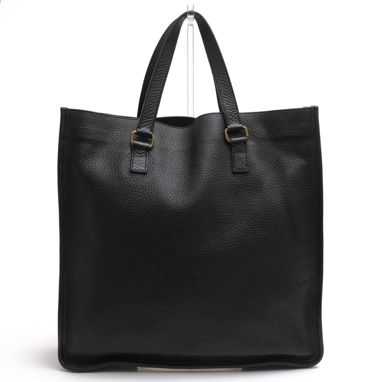 Prada Tote Bag Leather Black Shrink