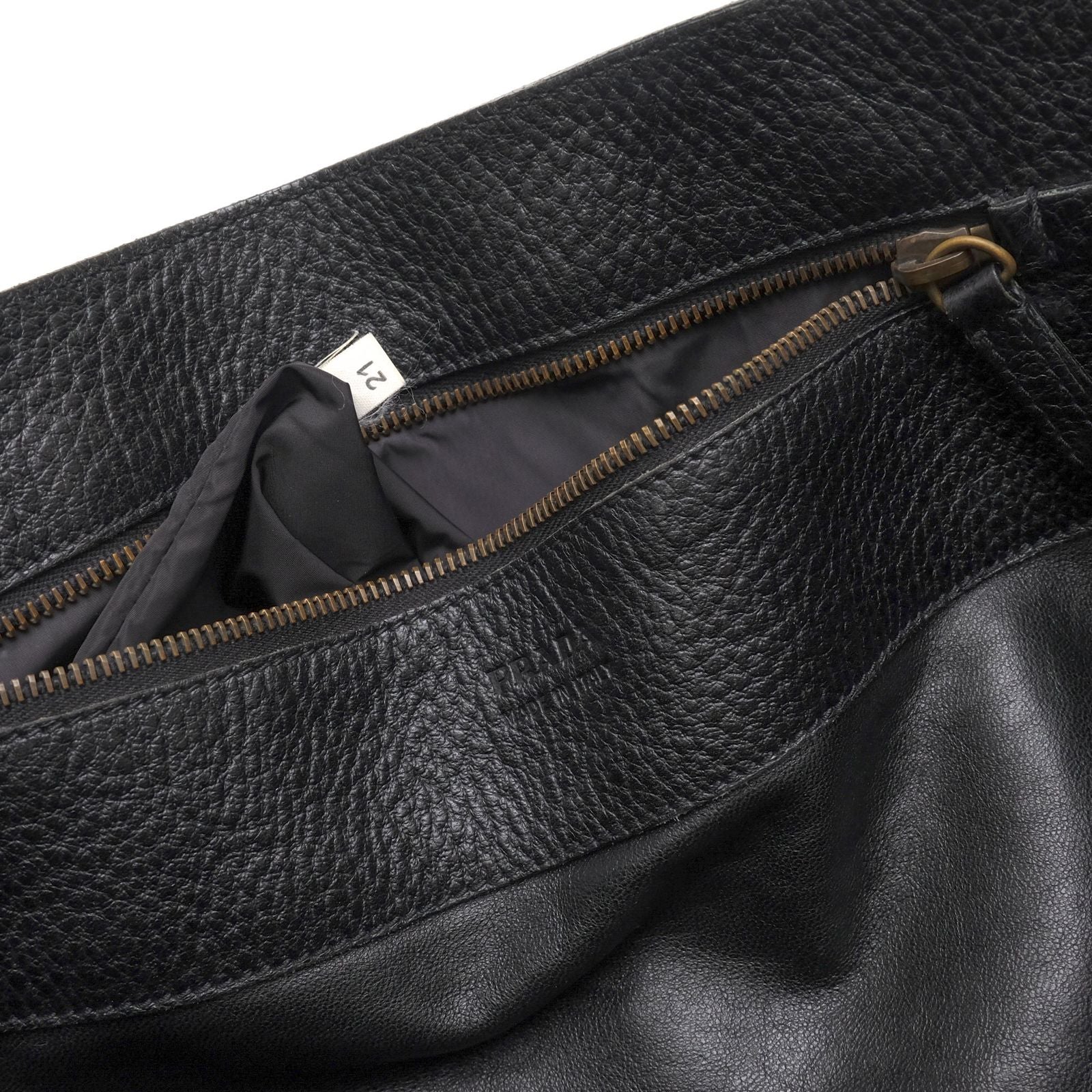 Prada Tote Bag Leather Black Shrink — view 8