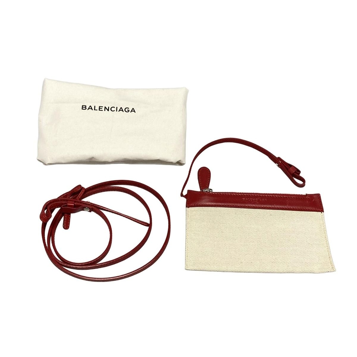 Balenciaga Tote Bag Navy Cabas XS Ivory Red Leather — view 8